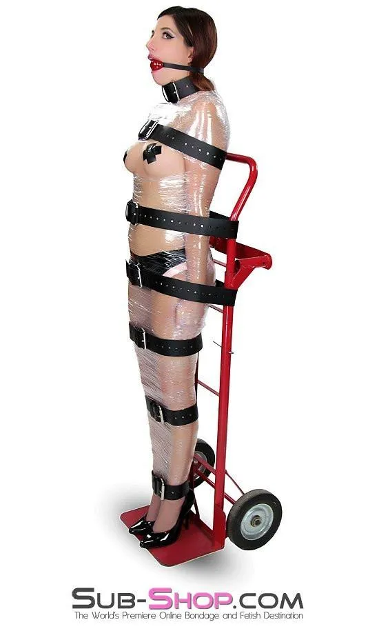 1743A-BLK      2" Wide Buckling Bondage Strap, Black Leather - 4 Sizes!