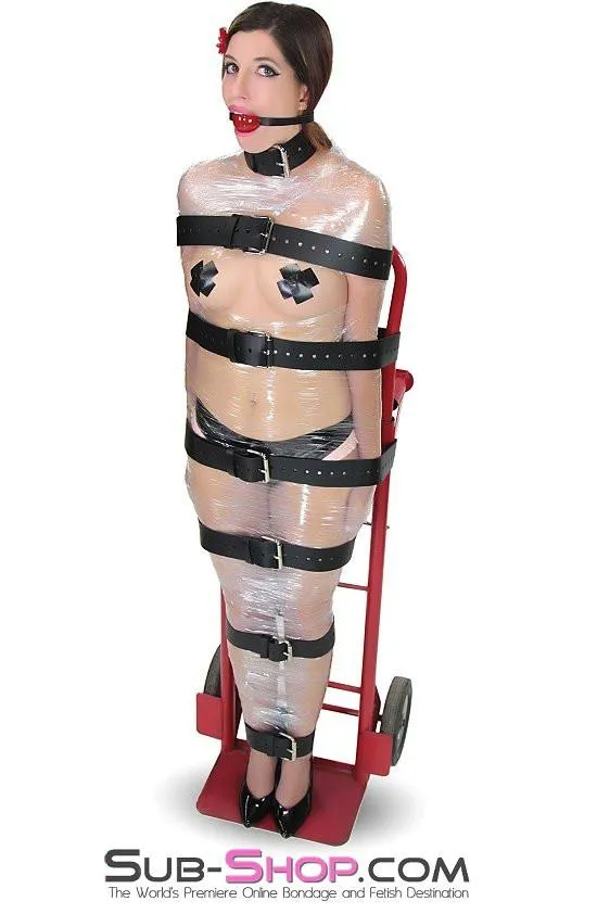 1743A-BLK      2" Wide Buckling Bondage Strap, Black Leather - 4 Sizes!