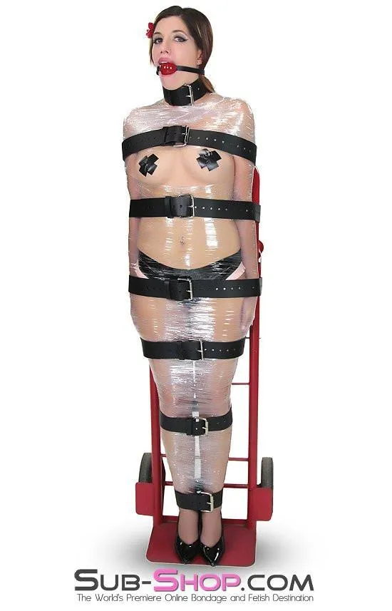 1743A-BLK      2" Wide Buckling Bondage Strap, Black Leather - 4 Sizes!