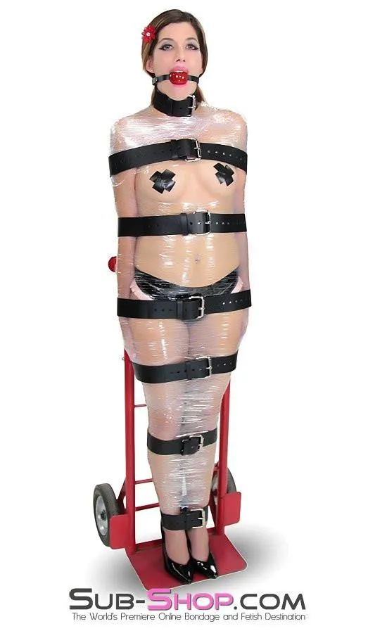 1743A-BLK      2" Wide Buckling Bondage Strap, Black Leather - 4 Sizes!