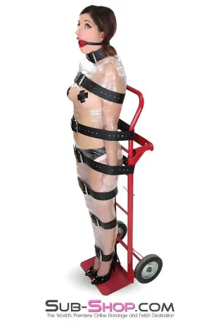 1743A-BLK      2" Wide Buckling Bondage Strap, Black Leather - 4 Sizes!
