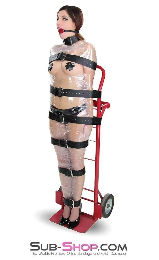 1743A-BLK      2" Wide Buckling Bondage Strap, Black Leather - 4 Sizes!