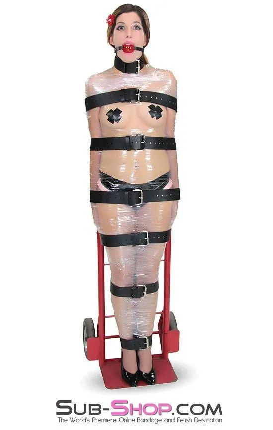 1743A-BLK      2" Wide Buckling Bondage Strap, Black Leather - 4 Sizes!