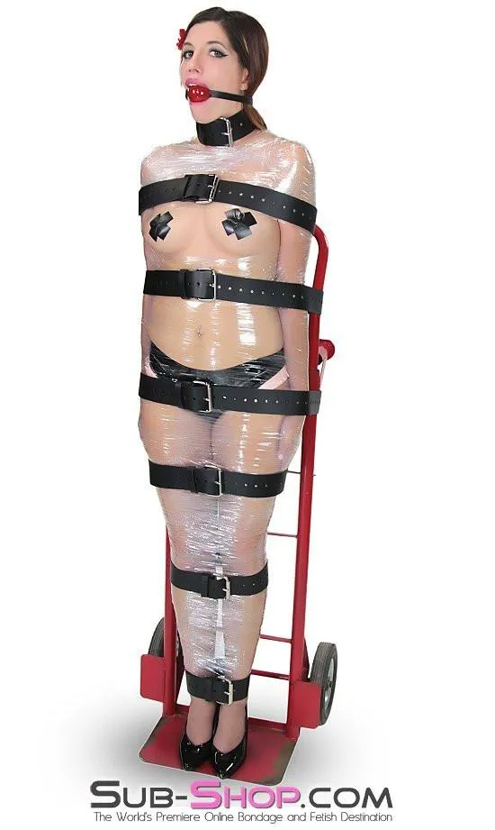 1743A-BLK      2" Wide Buckling Bondage Strap, Black Leather - 4 Sizes!