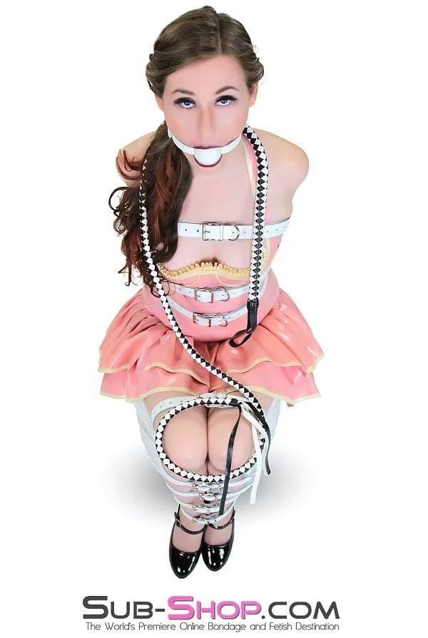 1769A      1" Buckling Bondage Strap, White Leather - 5 Sizes!