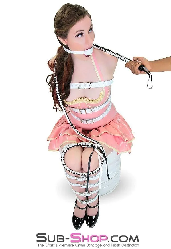 1769A      1" Buckling Bondage Strap, White Leather - 5 Sizes!