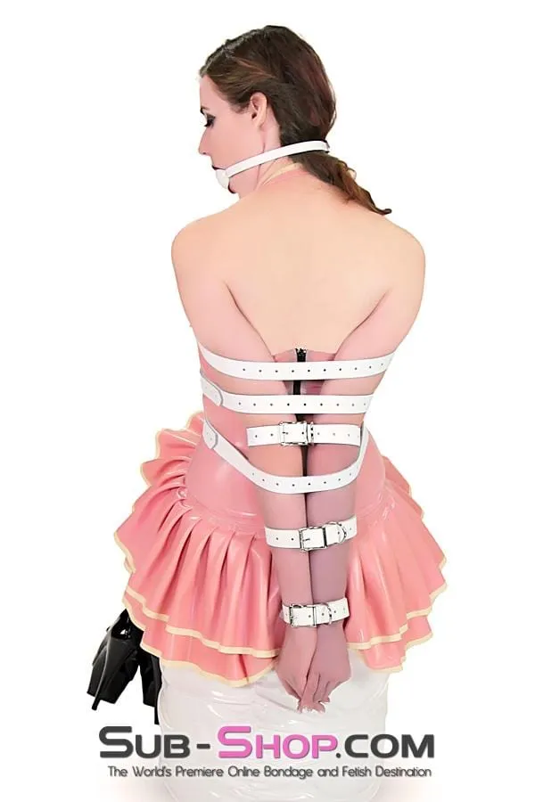 1769A      1" Buckling Bondage Strap, White Leather - 5 Sizes!