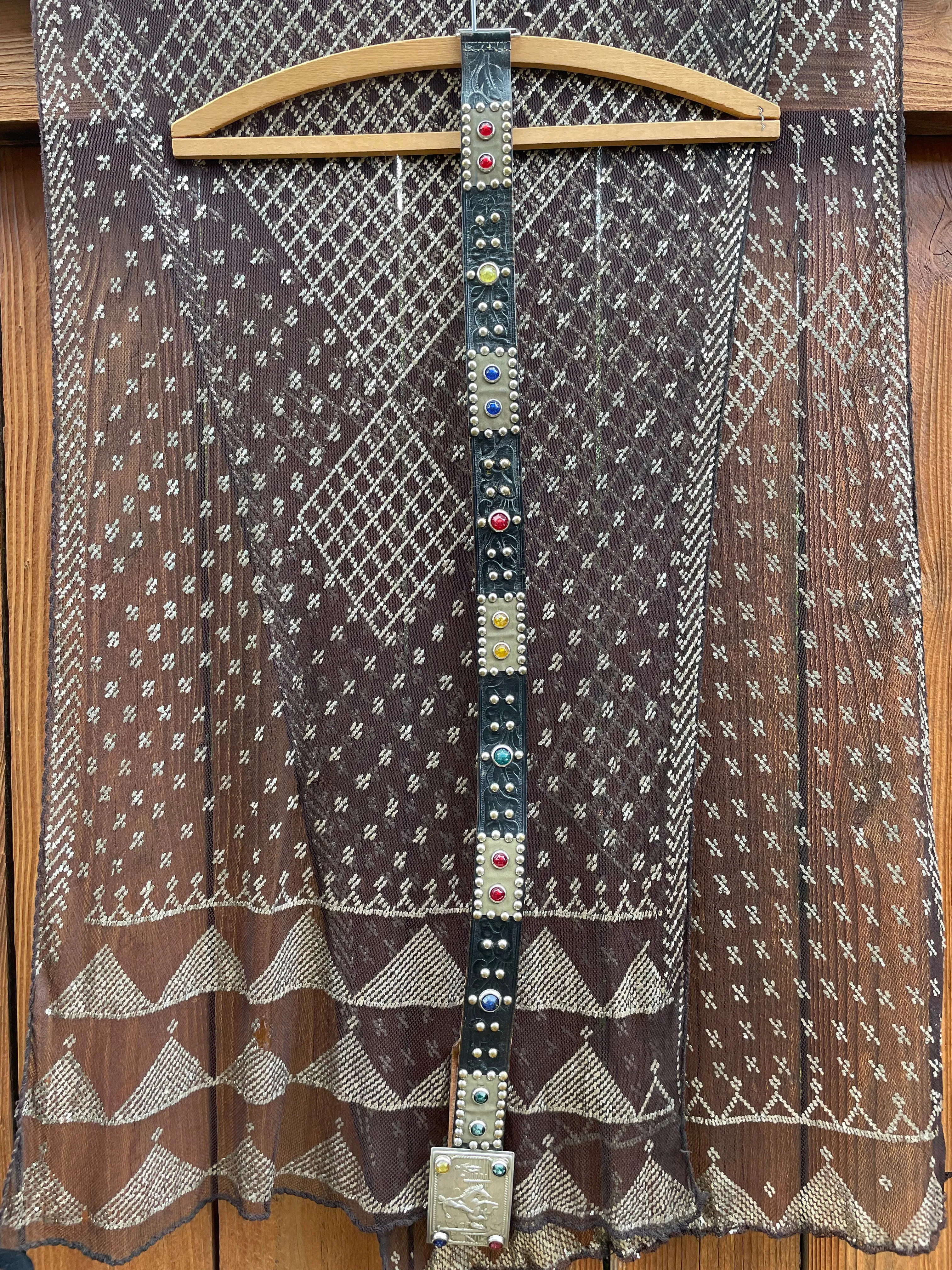 1940s/50s Studded Western Belt With Jewel Cowboy Buckle