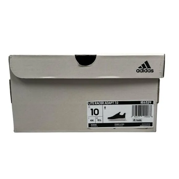 Adidas Lite Racer 7.0 Core Black Grey Six Grey Three Shoes IE6329 Men's Size 10