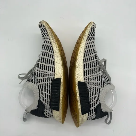 Adidas Mens NMD R1 STLT Primeknit Sneakers Black Gray Lace Up Shoes Size 13