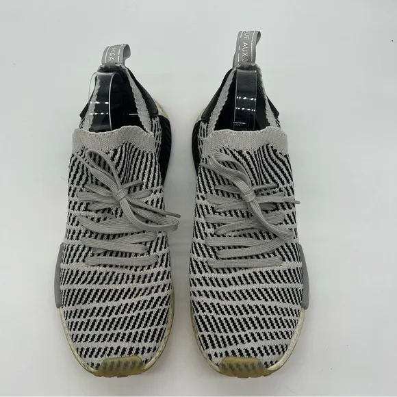 Adidas Mens NMD R1 STLT Primeknit Sneakers Black Gray Lace Up Shoes Size 13