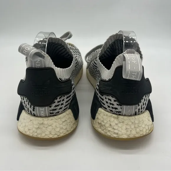 Adidas Mens NMD R1 STLT Primeknit Sneakers Black Gray Lace Up Shoes Size 13
