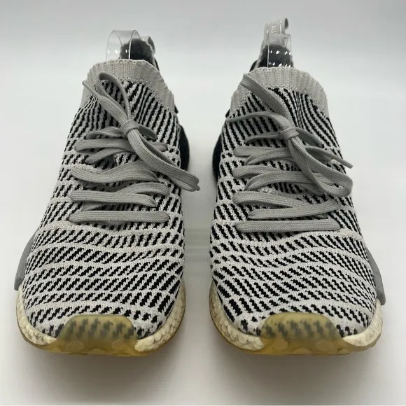 Adidas Mens NMD R1 STLT Primeknit Sneakers Black Gray Lace Up Shoes Size 13