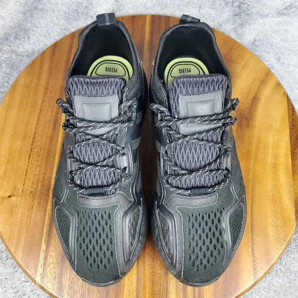 Adidas ZX 2k Boost Pharrell Shoes Men's 7 Black Lace Up Athletic Sneakers