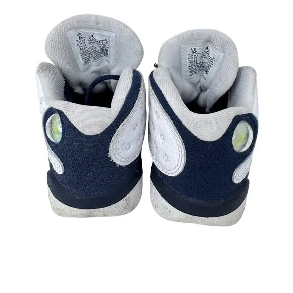 Air Jordan‎ 13 Retro 'Obsidian' Kids Size 8C White Leather Lace Up DJ3004-144