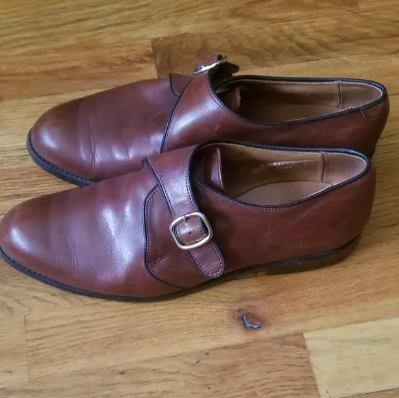 Allen Edmonds Brown Plymouth Monk Strap Shoe, Size 11D