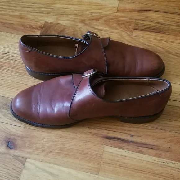 Allen Edmonds Brown Plymouth Monk Strap Shoe, Size 11D