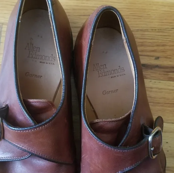 Allen Edmonds Brown Plymouth Monk Strap Shoe, Size 11D