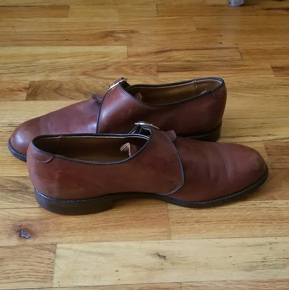 Allen Edmonds Brown Plymouth Monk Strap Shoe, Size 11D