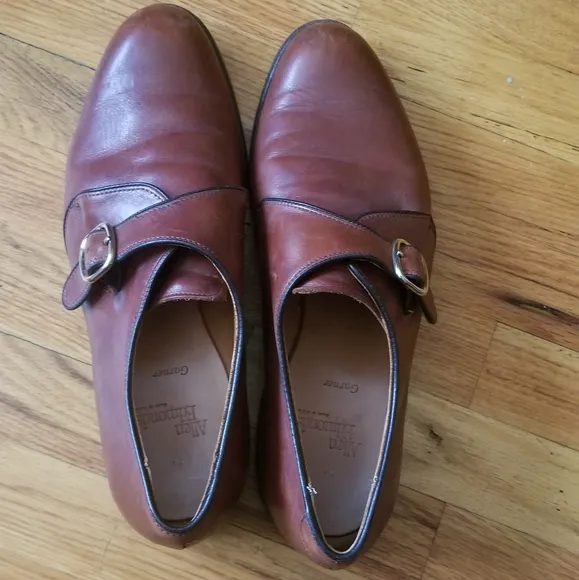 Allen Edmonds Brown Plymouth Monk Strap Shoe, Size 11D