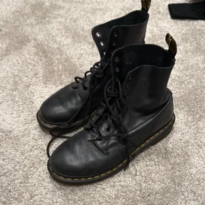 Black Leather Lace-Up Boots