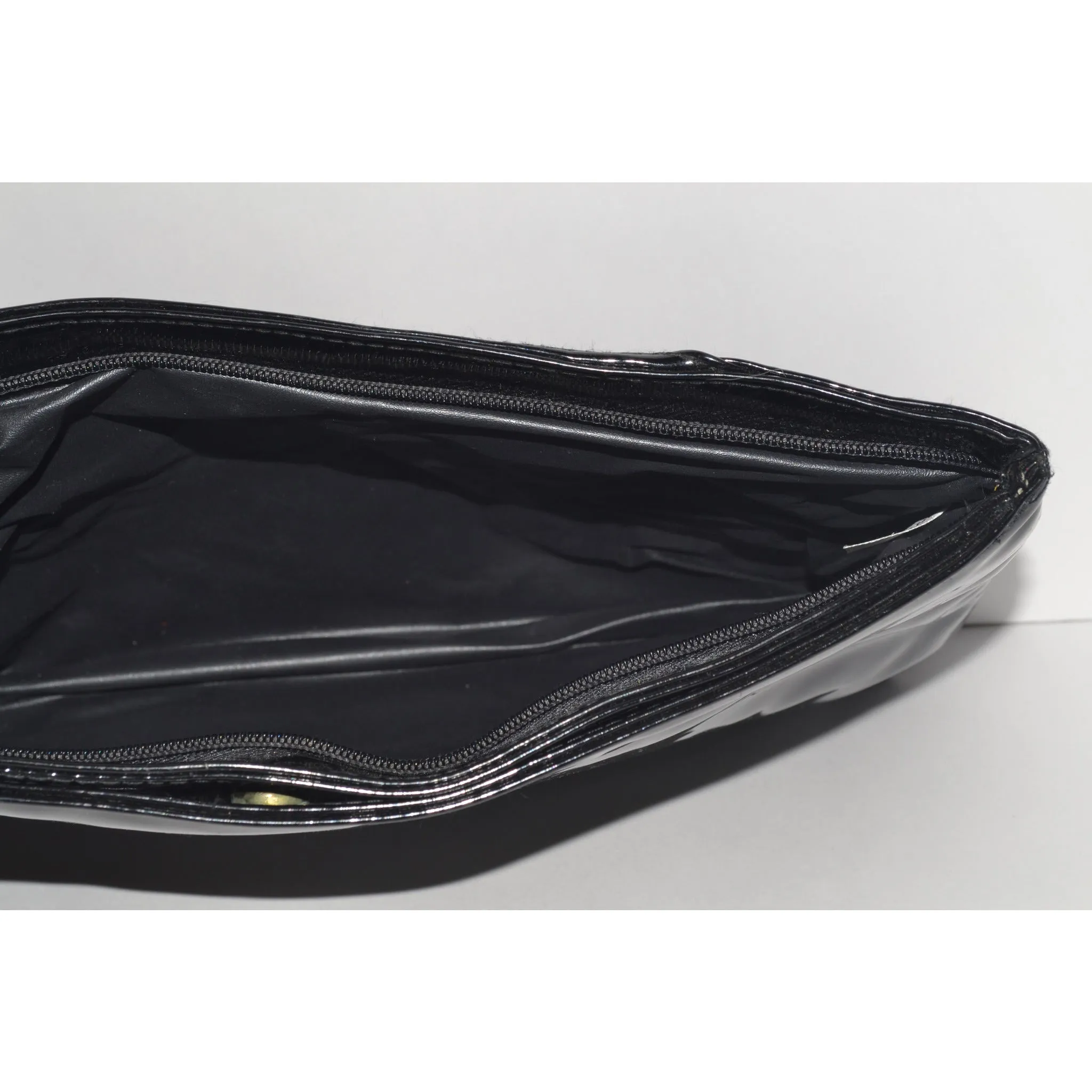 Black Patent Leather Clutch Purse