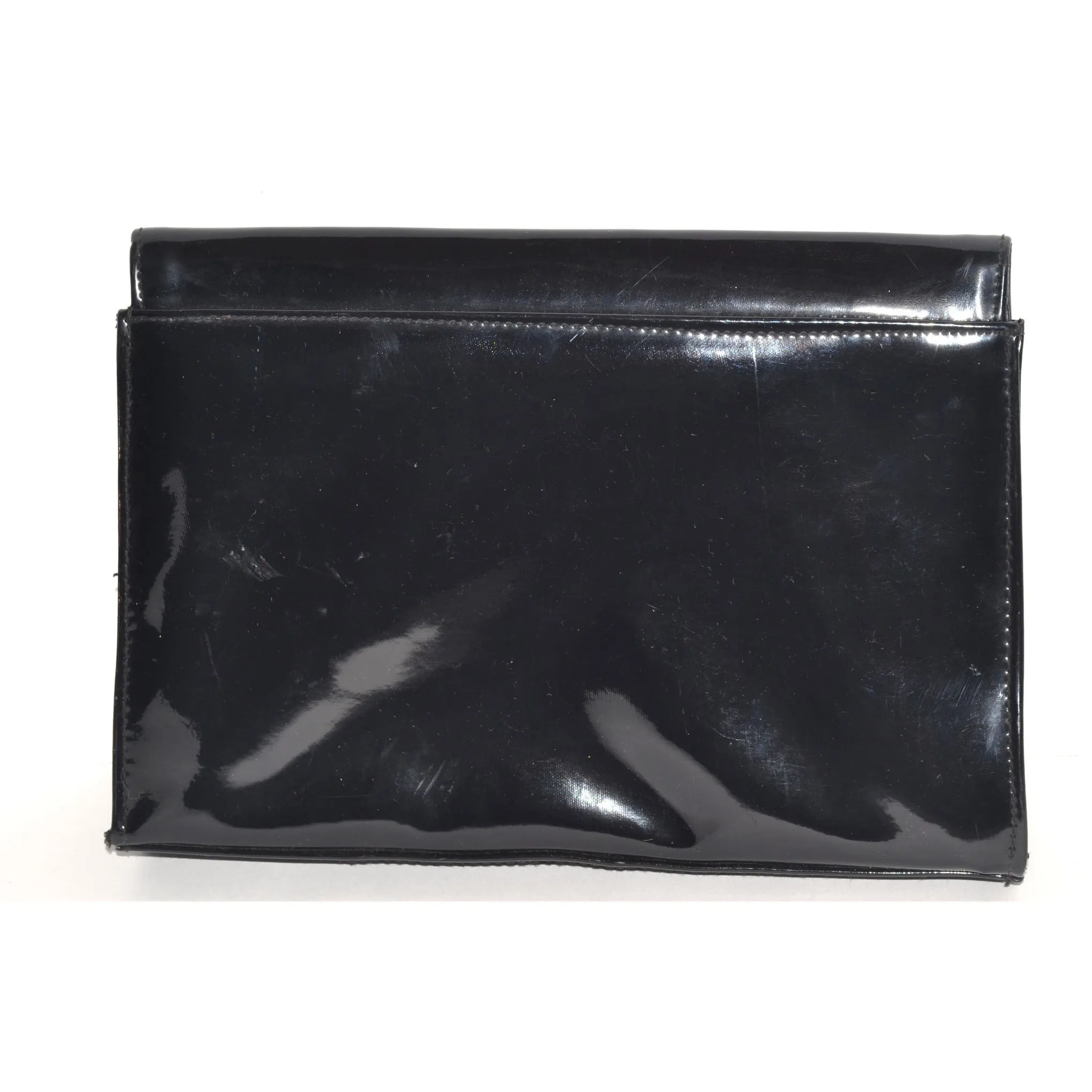 Black Patent Leather Clutch Purse