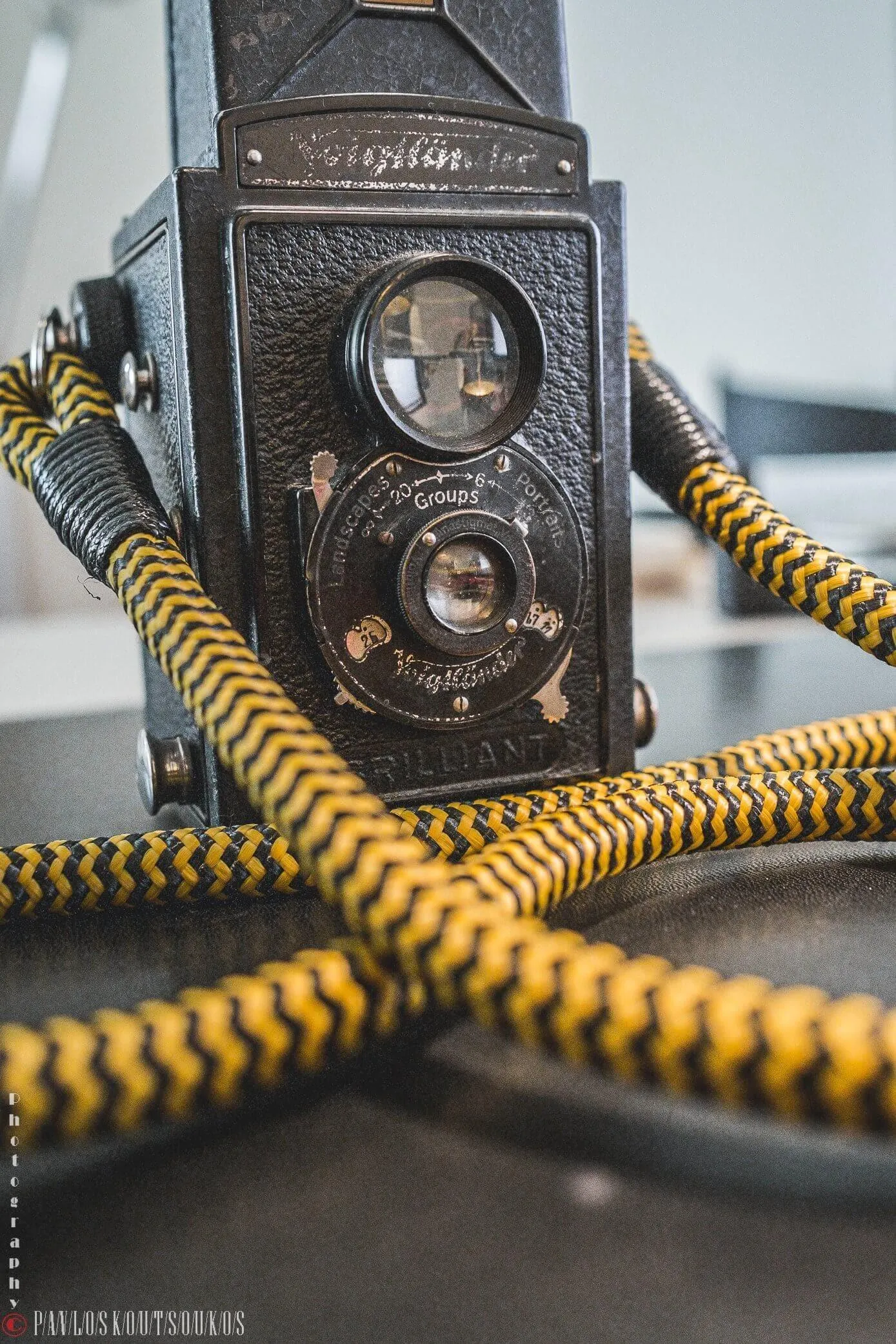 Black - Yellow  Acrylic Camera Strap