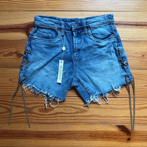 Blank NYC Retro High Waist Denim Shorts, NWT, 25