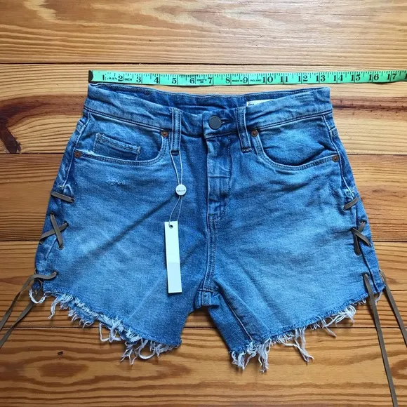 Blank NYC Retro High Waist Denim Shorts, NWT, 25