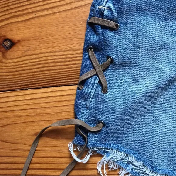 Blank NYC Retro High Waist Denim Shorts, NWT, 25