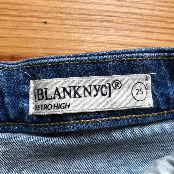 Blank NYC Retro High Waist Denim Shorts, NWT, 25