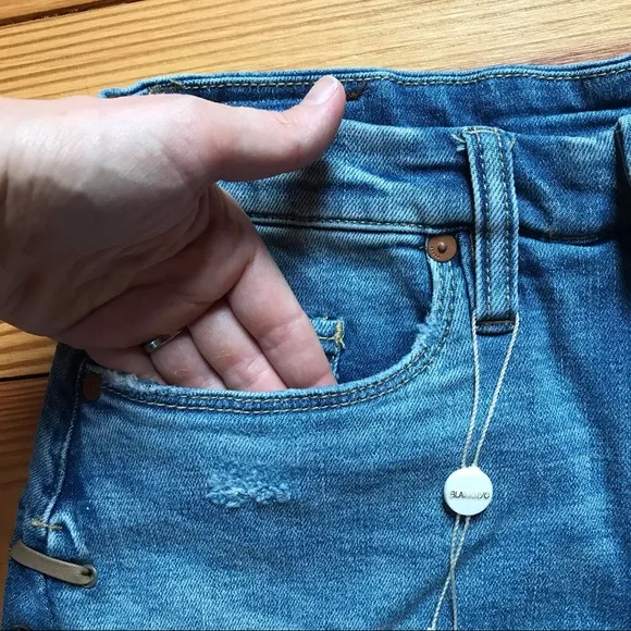 Blank NYC Retro High Waist Denim Shorts, NWT, 25