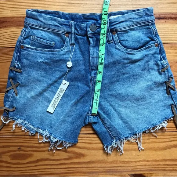Blank NYC Retro High Waist Denim Shorts, NWT, 25