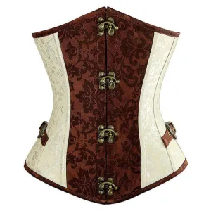 Brown & Cream Steel-Boned Underbust