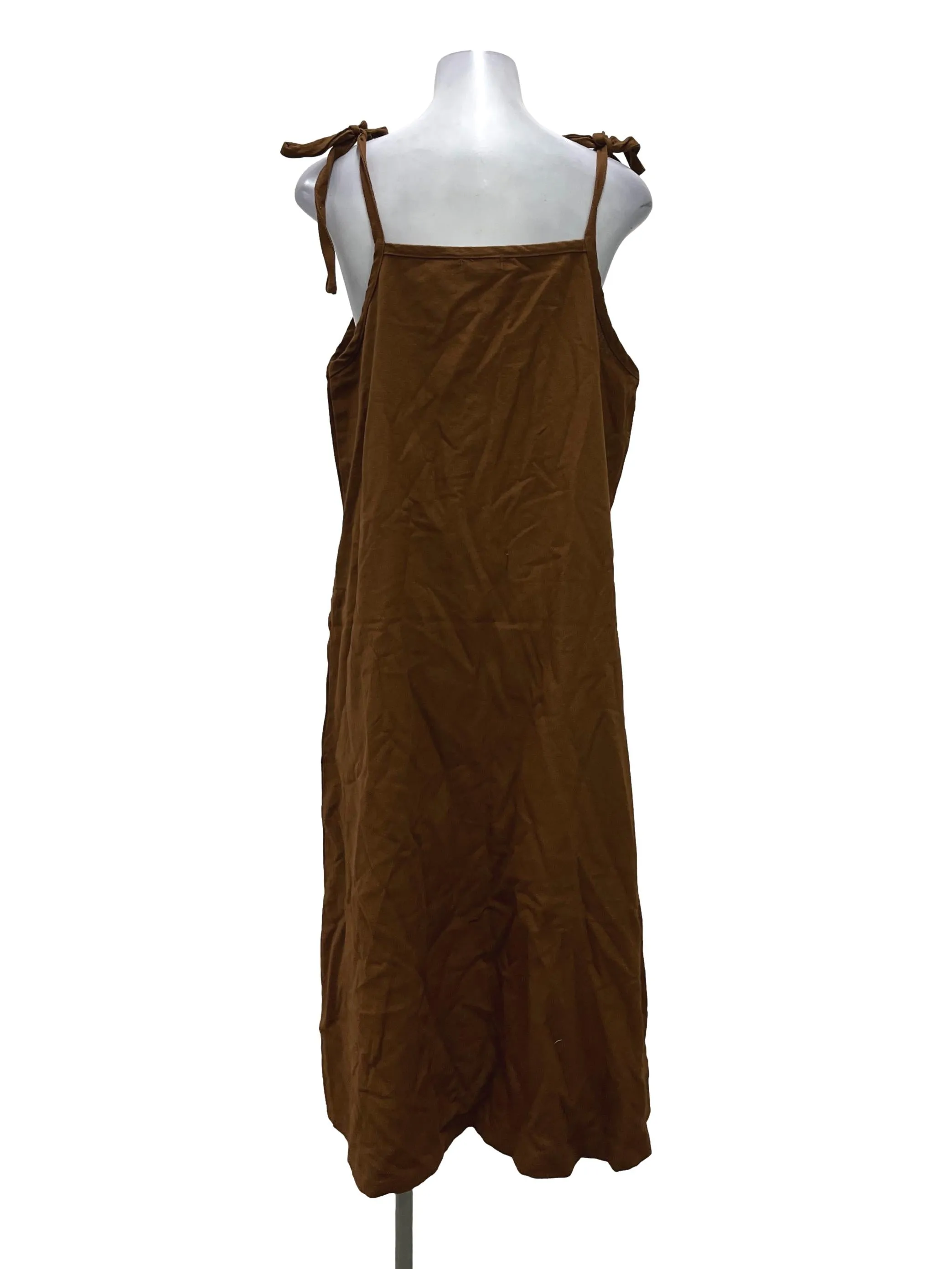 Brown Tie Strap Dress