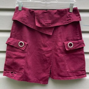 Carmar Burgundy Asymmetric Cargo Skirt