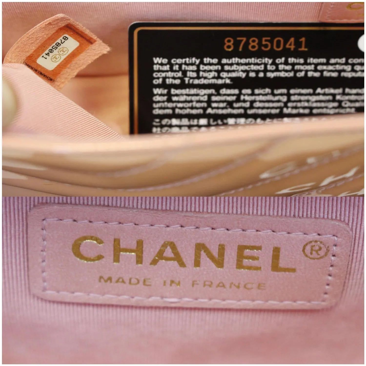 CHANEL Patent Leather Flap Shoulder Bag Peach