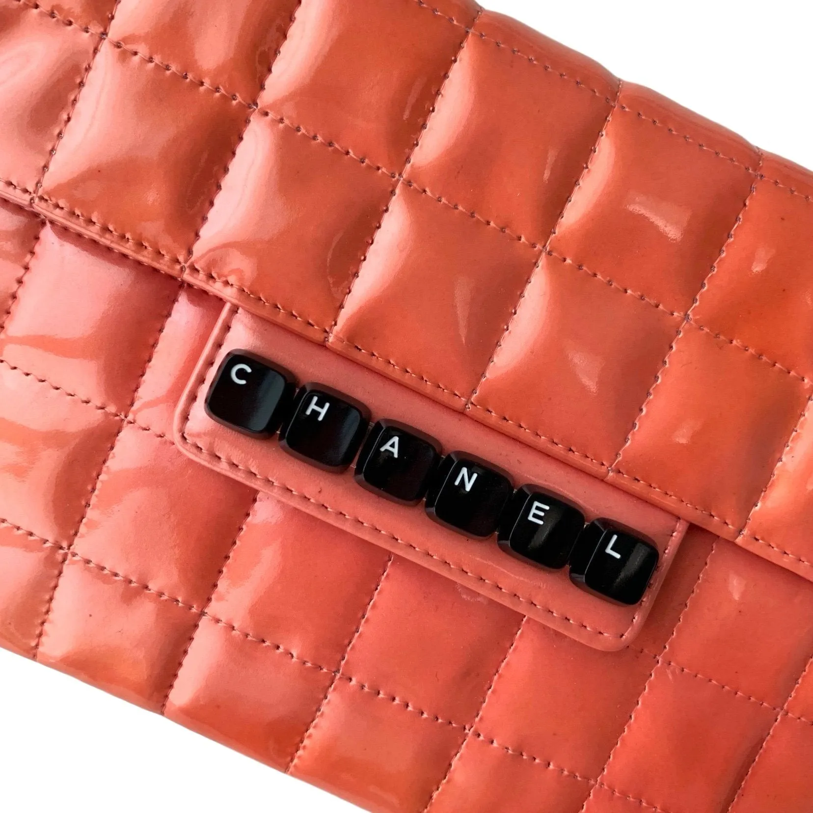 Chanel Peach Keyboard Chain Mini Bag