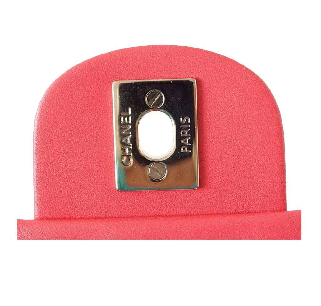 Chanel Pink Patent Leather Mini Square Flap Bag