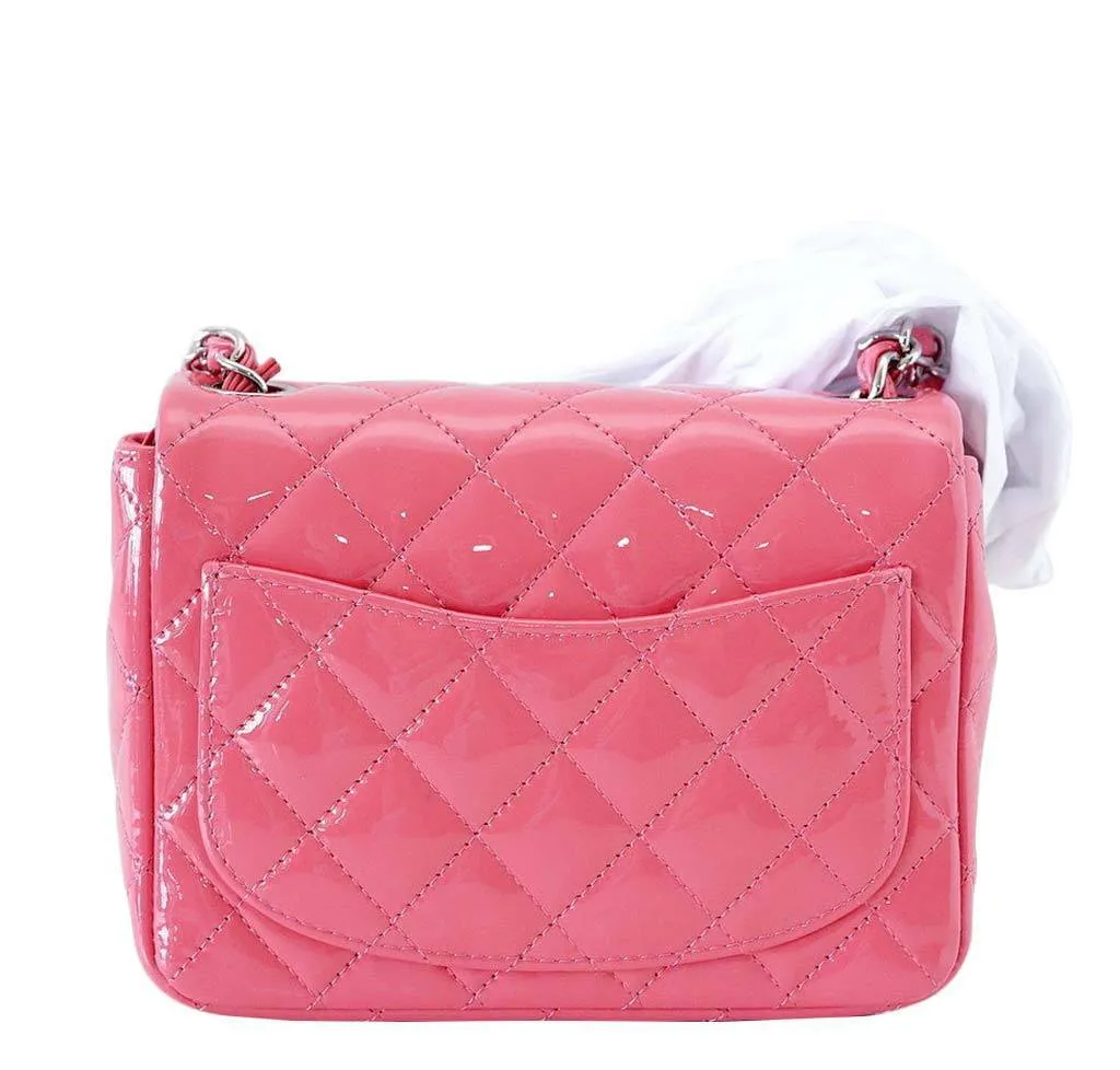 Chanel Pink Patent Leather Mini Square Flap Bag