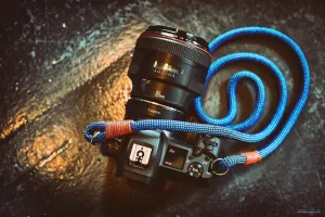 Checkered Blue/Black Camera Strap