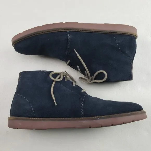 Clarks Grandin Suede Chukka Boot Mens 13 Blue Lace Up Leather Mid Ankle