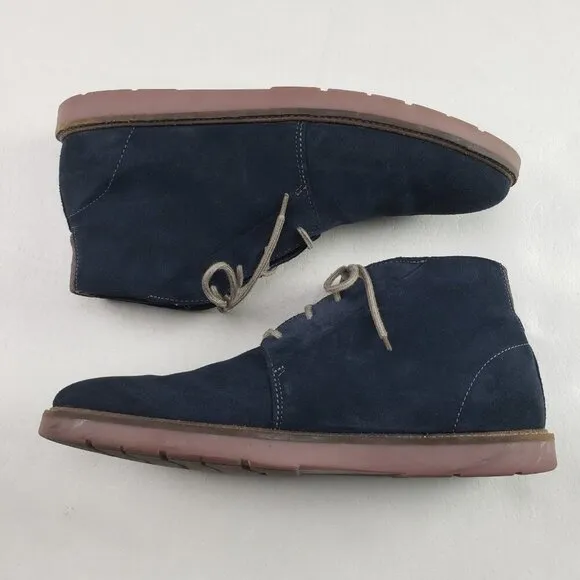 Clarks Grandin Suede Chukka Boot Mens 13 Blue Lace Up Leather Mid Ankle