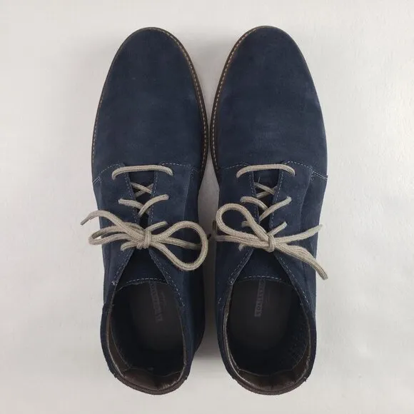 Clarks Grandin Suede Chukka Boot Mens 13 Blue Lace Up Leather Mid Ankle