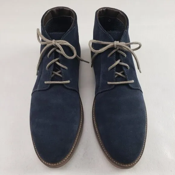 Clarks Grandin Suede Chukka Boot Mens 13 Blue Lace Up Leather Mid Ankle