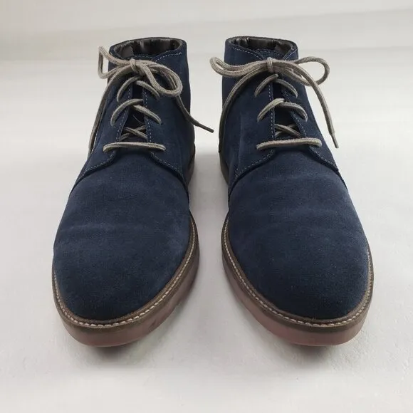 Clarks Grandin Suede Chukka Boot Mens 13 Blue Lace Up Leather Mid Ankle