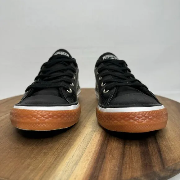 Converse All Star Chuck Taylor Leather Sneaker Junior US Size 2 Black 661868C