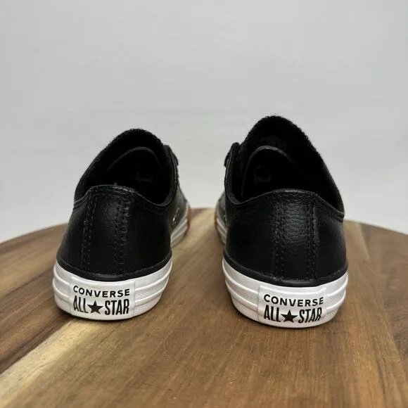 Converse All Star Chuck Taylor Leather Sneaker Junior US Size 2 Black 661868C