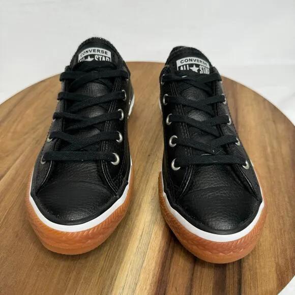 Converse All Star Chuck Taylor Leather Sneaker Junior US Size 2 Black 661868C